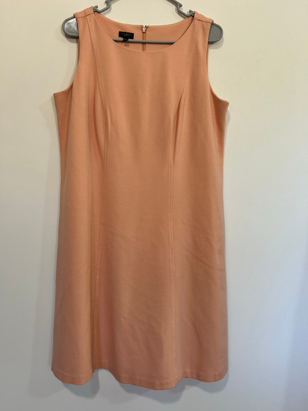 Talbots Peach Colored sleeveless sheath dress 12P